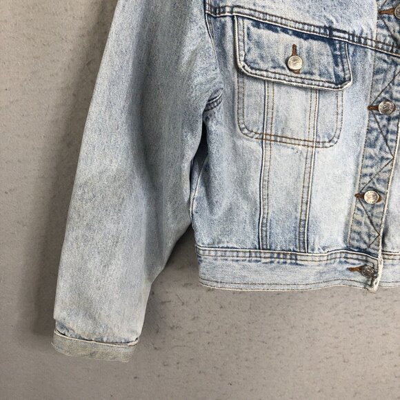 Vintage Old Navy Jean Jacket Womens Large Sunwashed Distressed Y2K 90s Western - Picture 10 of 16